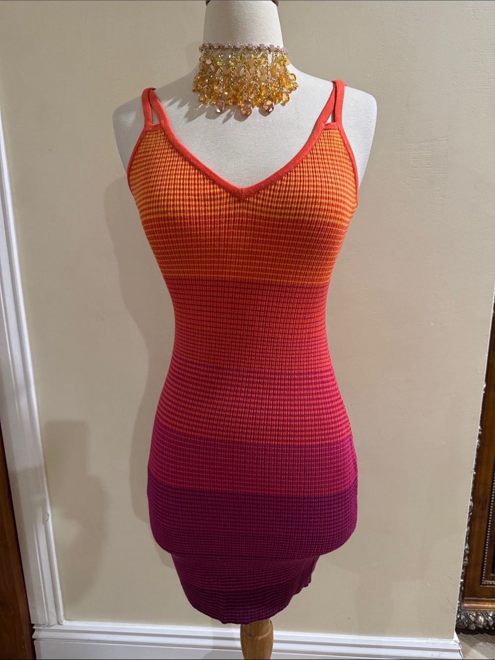 Guess Striped Mini Dress in Orange, Pink, Purple